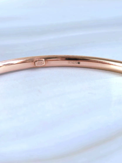 New 9ct Rose Gold Round Bangle Stacking BRACELET Lovely 4mm 70mm diameter
