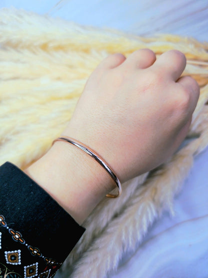 New 9ct Rose Gold Round Bangle Stacking BRACELET Lovely 4mm 70mm diameter