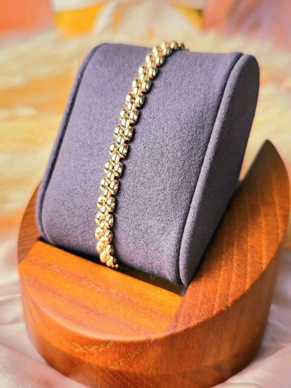 New 9ct Rose Gold Brick Link Bracelet Panthere Style Unisex 5mm Wide 7.5'' Long