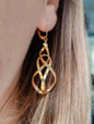 Solid 2.8g 9ct Yellow Gold Double Twist Drop Earrings Leverback Clasp Hallmarked