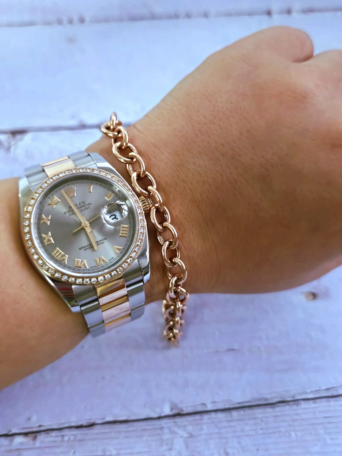 New 9ct Rose Gold Round Link Chain BRACELET Cable Link Fashion Bracelet