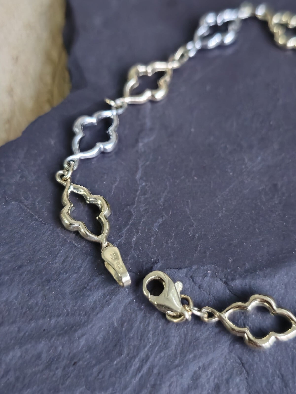 New Solid 9ct Yellow/WhiteGold Chain BRACELET 7.5inch Hallmarked 375 Lovely