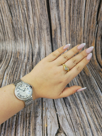 Cartier Ballon Bleu 36mm Steel Automatic Watch 2 Raw Diamond Bezel 3005 Papers