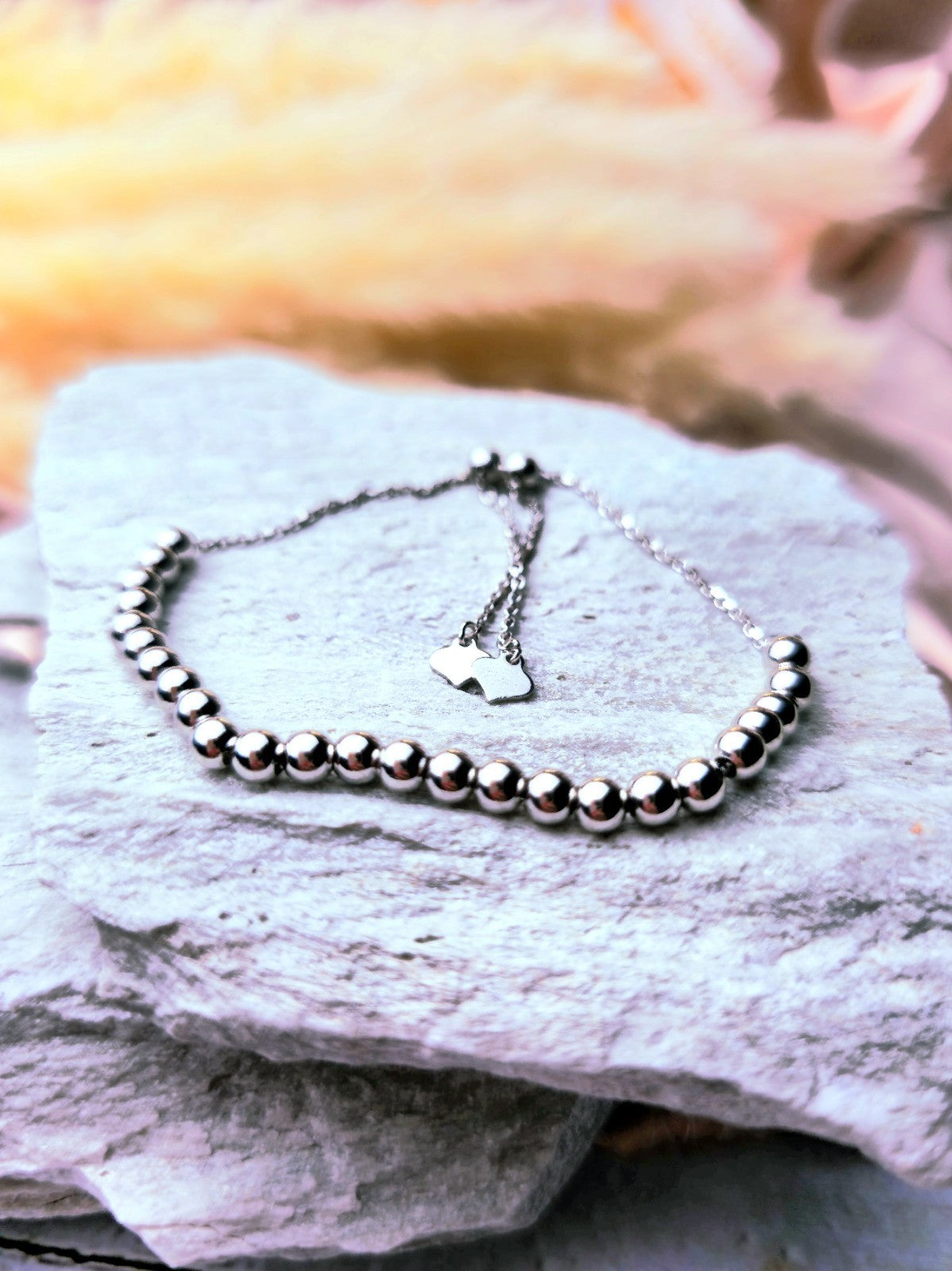 New Sterling Silver 925 Bracelet Ball Beaded Expandable Balls 4mm hallmarked