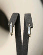 New 9ct Yellow Gold Solid Hoop Earrings with White Mother of Pearl Hoops