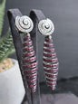 14ct and 16ct White Gold Natural Diamonds and Ruby Dangle Earrings Heavy